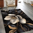 thumbnail image 3 of 3'x5' Area Rugs, Black Gold Flower Indoor Outdoor Area Rug for Living Room Bedroom, Gradient Luxurious Floral Botanical Washable Bathroom Rugs Kitchen Floor Carpet Mats Home Decor Aesthetic, 3 of 8