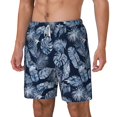 thumbnail image 2 of Uemuo Tropical Leaves Pattern Mens Swim Trunks Quick Dry Board Shorts with Mesh Lining, Stretch Beach Shorts Quick Dry No-Chafing Board Shorts-Medium, 2 of 9