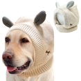 thumbnail image 1 of Jinsinto Dog Knitted Beanie Rabbit Ear Hat Head Cover Winter Warm Puppy Cap, 1 of 5