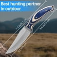 thumbnail image 2 of Plys Outdoor Hunting Knife for Men Full Tang High Carbon Stainless Steel Tactical Survival Knives with Wood Handle, Fixed Blade, Leather Sheath, 2 of 6