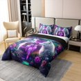 thumbnail image 3 of Erosebridal Housse de Couette Boho Loup 100 % Coton Taille Grand, Ensembles de Literie Florale Attrape-Rêves Taille Grand, Décor Animal Sauvage, Réversible (Sans Couette), 3 of 6
