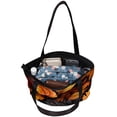 thumbnail image 5 of Thanksgiving Canvas Leather Mix Handbag Twill Sponge Jeanette 30x10.5x39cm 11.8x4.1x15.4in, 5 of 5