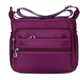 thumbnail image 1 of Bolso bandolera de tela Oxford de nailon (púrpura), bolso mensajero informal de lona para mujer, bolso bandolera impermeable de un hombro para mujer, 1 of 5
