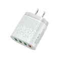 thumbnail image 2 of Cargador de viaje para teléfono Adaptador de carga rápida de 4 puertos Adaptador de corriente USB para teléfono de mesa 5V 3A, Blanco, Enchufe de EE. UU. Advancent EL000302-04, 2 of 2