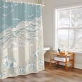 thumbnail image 6 of Ocean Beach Shower Curtains for Bathroom, Hand-Painting Abstract Beige Beach Blue Sea Crab Washable Fabric Shower Curtain with Hooks Waterproof Bathroom Decor Sets, 66 x 72 Inches, 6 of 9