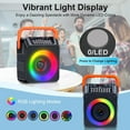 thumbnail image 6 of Aursear Karaoke Machine, Portable Bluetooth Karaoke Speaker with 2 Wireless Microphones, PA System for Adults Kids with LED Lights, Supports FM/AUX/USB/TF for Home Party, 6 of 7