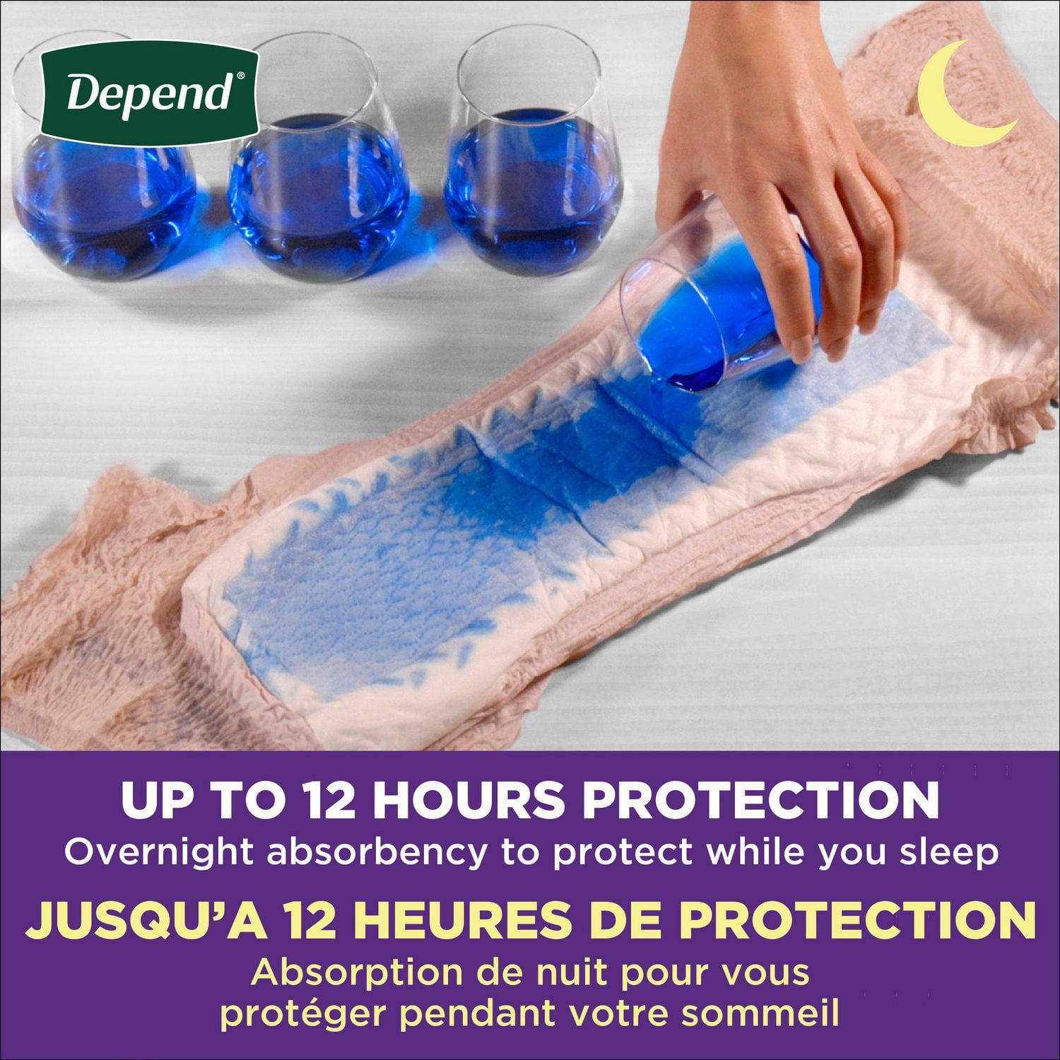 Depend Night Defense Incontinence Underwear for Women, Adult Diapers, L, 14 Count