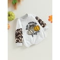 thumbnail image 3 of Newborn Baby Girls Sweatshirts Rompers Halloween Clothes Hello Pumpkin Season Print Leopard Long Sleeve Thanksgiving Fall Bodysuits, 3 of 9