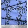 thumbnail image 2 of Soimoi Viscose Chiffon Fabric Leaves & Filigree Damask Printed Fabric 1 Yard 42 Inch Wide, 2 of 3