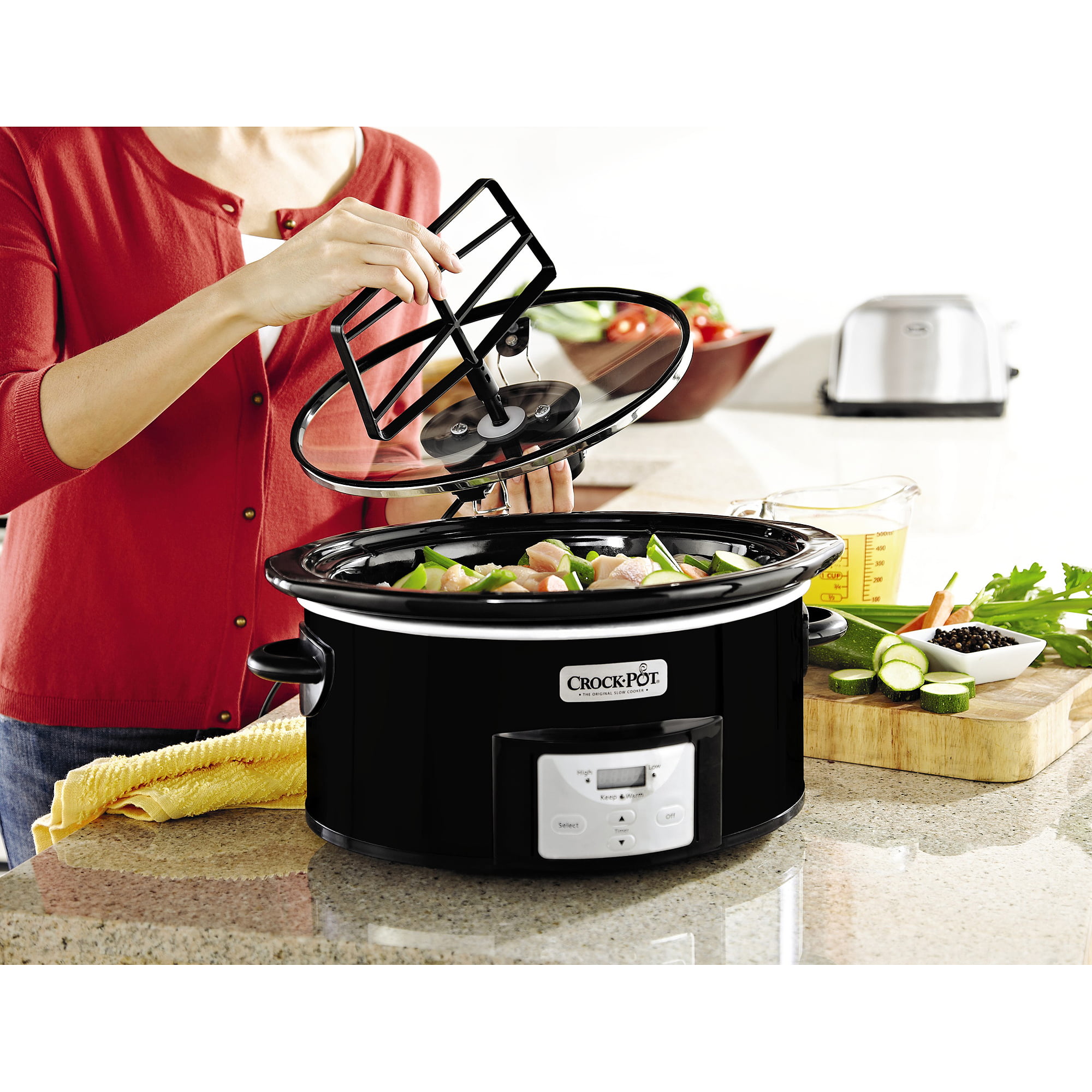 Crock-Pot 6.5 Qt. Programmable Slow Cooker with Auto Stir, Stainless Steel