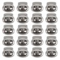 thumbnail image 7 of 20 Pcs Spring Cord Locks Plastic End Fastener Double Holes Clip Rope Toggle Stoppers Sliders, Silver Tone, 7 of 7