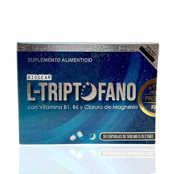 Triptofano Cloruro de Magnesio 30 cáps Biogear Vitamina B1 B6 BIOGEAR BIOGEARTRIPTOFANO
