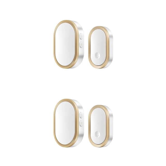 Injueey Timbre inalámbrico 4 Volumen Luz indicadora ajustable Mute Door Bell Apartment Punch Free para niños Enchufe de EE. UU. uno 2piezas