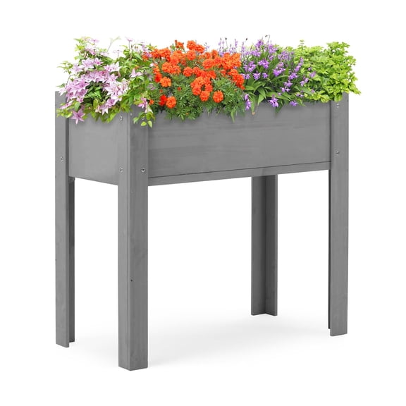 31" Tall Raised Garden Bed with Legs, Elevated Solid Wood Planter Box for Vegetables, Herbs & Flowers (31x31x16 Inch)