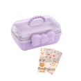 thumbnail image 3 of Caja de Almacenamiento Multiusos de 3 Capas, Organizador de Accesorios para El Cabello para Niñas, Soporte Portátil para Lazos para El Cabello, Caja D violetas perfecl Estuche de almacenamiento para lazos para el cabello, 3 of 8