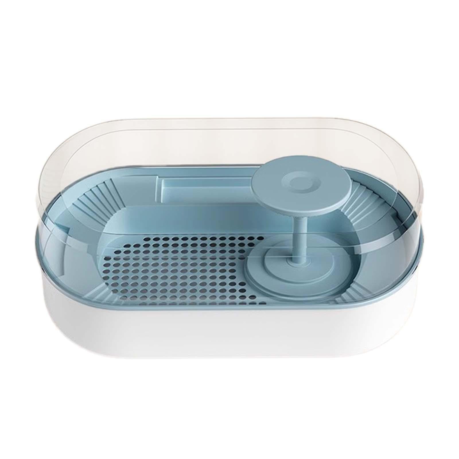 Toysmith Reptile Habitats Turtle Tank Terrapin Feeding Box Frog Terrapin Lake Pet Turtle Indoor Decor Small Ecological Tank Turtle Boxes blue grey