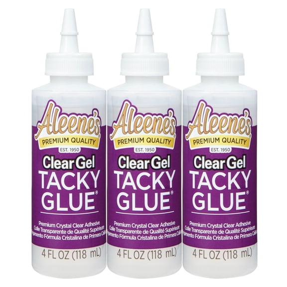 Aleene's Clear Gel Tacky Glue for Crafts, Applies and Dries Clear, 4 fl oz 3 Pack