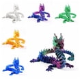 thumbnail image 5 of Home Decor Creative Gift Fish Tank Christmas Gift Figurine Crystal Dragon Fidget Toys with Movable Joints 3D Printed Dragon 3D Printed Articulated Dragon GREY, 5 of 8