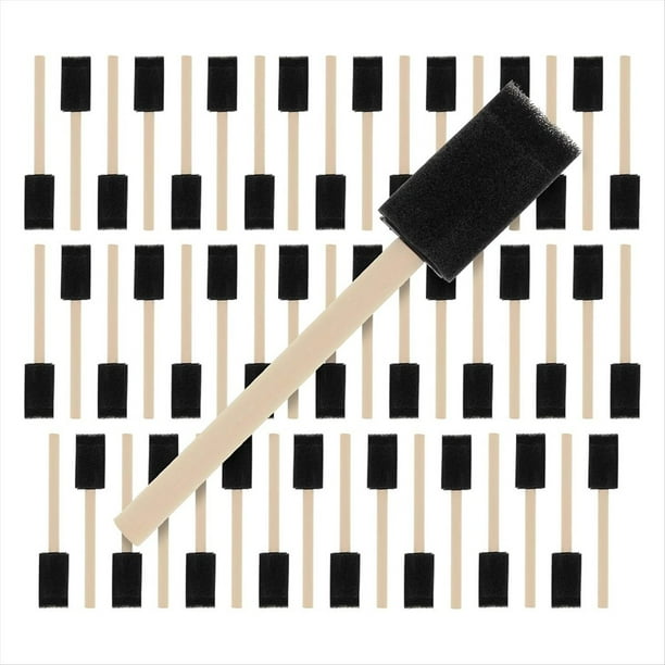 90 Pinceles de Espuma, Pinceles de Esponja para Pintar, Pinceles de Espuma con de Madera para Proyectos de Pintura y Manualidades