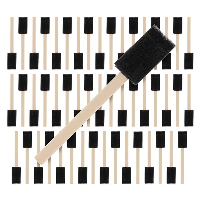 90 Pinceles de Espuma, Pinceles de Esponja para Pintar, Pinceles de Espuma con de Madera para Proyectos de Pintura y Manualidades
