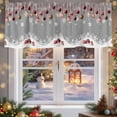 thumbnail image 5 of Valances for Windows Christmas Ornaments Red Ball Rod Pocket Short Curtain for bathroom living room bedroom Winter Snowflake on Grey 1 Panel 54x18in, 5 of 7