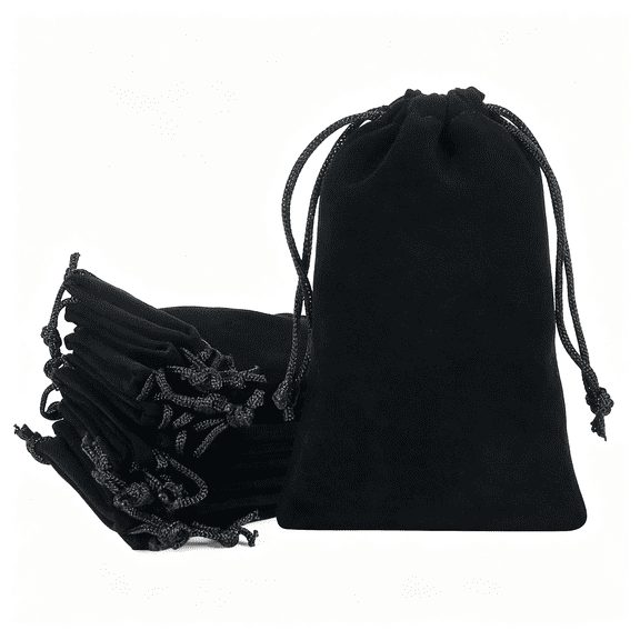 GASTROPOD 20Pcs Velvet Bags with Drawstrings,4X6" Gift Bags Black Velvet Jewelry Pouches for Dice Wedding Party Favor Black Jewelry Bag
