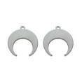 thumbnail image 2 of 100 pc Tarnish Resistant 304 Stainless Steel Pendants Laser Cut Crescent Moon/Double Horn Stainless Steel color 16x15x1mm Hole: 1.2mm, 2 of 3
