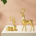 thumbnail image 3 of jifeng 2 Pcs Figurine de Cerf en Résine Décoration Statue Or, 3 of 8