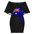 thumbnail image 6 of Australian Kangaroo Flag Women's Off The Shoulder Ruffles Summer Wedding Guest Loose Casual Party Beach Dress, 6 of 9