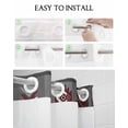 thumbnail image 5 of No Hook Shower Curtain with Snap in Liner, Boho Moroccan Red Geometric Grey Gradient Striped Hotel Shower Curtains for Bathroom, Washable Shower Curtain Liner Set with Mesh Top Window, 66"x72", 5 of 6