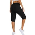 thumbnail image 3 of FRSASU Womens Capri Pants Yoga Capris Summer High Waisted Casual Lounge Cropped Pants with Pockets Black XL(XL), 3 of 6