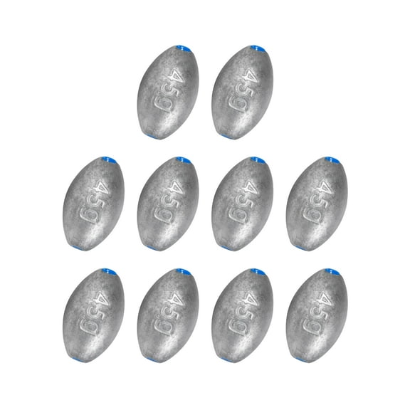 BLUEWING Egg Sinkers Oval Shaped Fishing Weight Lead Sinker for Saltwater Freshwater Fishing,3/2 oz, 10pcs