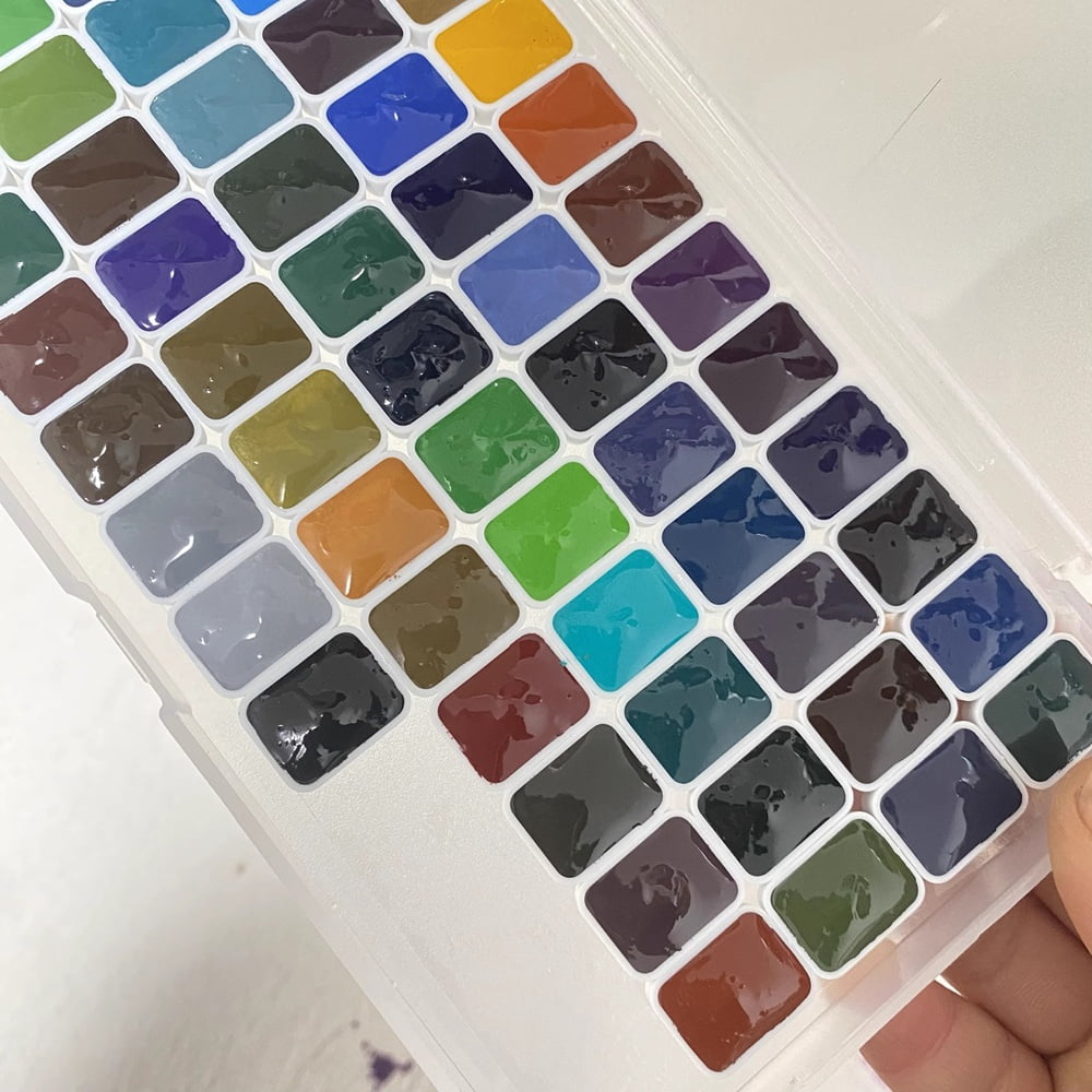 Mijello Mission  Two-Tone Granulation Watercolor package 56 colors 1ml Artist Beginner Student Supplies