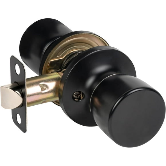 shiyou-Passage Door Knob, Matte Black Door Knobs Keyless Doorknobs for Interior Doors, Hallway, Closet and More, No Locking Door Handle