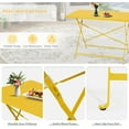 thumbnail image 4 of MELLCOM 5-Piece Foldable Patio Dining Set with Rectangular Table and Chairs, Weather-Resistant Iron Outdoor Dining Set for 4 People, Outdoor Table and Chairs for Patio, Yard, Indoor, Yellow, 4 of 9