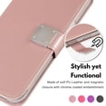 thumbnail image 3 of Entronix Foldable Case Compatible with Galaxy S26 Plus, Book Wallet Cover with Cash Card Holder & Lanyard, Rose Pink, 3 of 5