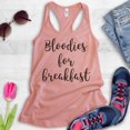 thumbnail image 2 of Bloodies For Breakfast Tank Top, Ladies Racerback Tank Top, Drinking Tank, Party Tank, Alcohol Tank, Desert Pink, Small, 2 of 3
