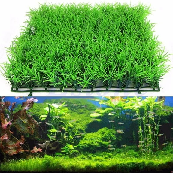 ERDOUY New Artificial Water Aquatic Green Grass Plant Lawn Aquarium Fish Tank Landscape by Aquarium Décor Ornaments