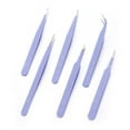 thumbnail image 2 of 5 set Tarnish Resistant Stainless Steel Beading Tweezers sets Stainless Steel color Lilac 11.7~12.5x0.9~1.05cm Packaging Size: 13.7x12.6cm 6pcs/set, 2 of 2