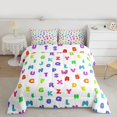 thumbnail image 2 of Manfei Colorful Initial Letter Queen Comforter Set, Cartoon Monogrammed Bedding Sets, Teen Boy Girl Kid Reversible Bedding Comforter Set, Ultra Soft Home Decor, 3 Pieces, 2 of 8