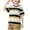 Black, variant on Jalioing Cotton T Shirt for Kids Oversized Striped Short Sleeve Crew Neck Tees Tops Girls Boys Summer Shirts
