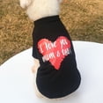 thumbnail image 3 of Pet T-shirt Round Neck Comfortable Polyester Cotton Love Mom Dad Print Dog Puppy Sweatshirt for Summer, 3 of 8