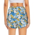 thumbnail image 4 of Vsdgher Flower and Sail Boat Print Women's Running Double Layer Shorts High Waisted with Pockets Elastic Yoga Workout Athletic Gym Sports, 4 of 8