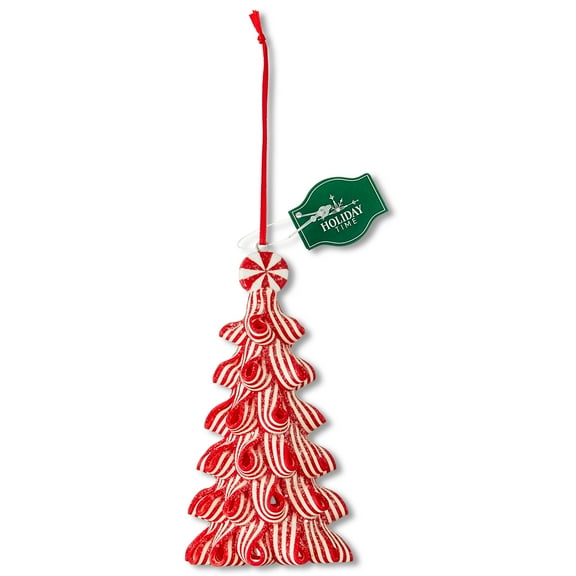 Red and White Ribbon Candy Christmas Tree Ornament, 4.5", by Holiday Time