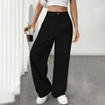 thumbnail image 5 of IDALL Wide Leg Pants Woman Dress Pants Women Womens Casual Wide Leg Dress Pants High Waist Tailored Down Pants With Pockets High Waisted Pants Womens Pants Black XL, 5 of 8