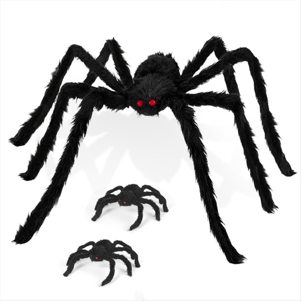 ArañA Gigante para Halloween, 3 Paquetes de ArañAs Falsas para Halloween, ArañAs Grandes y Peludas para Exteriores e Interiores.