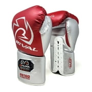 RIVAL Boxing RS100 Pro Lace-Up Sparring Gloves - 18 oz. - Red/Silver