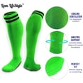 thumbnail image 3 of Lian LifeStyle Exceptional Boy's 1 Pair Knee High Sports Socks for Soccer, Softball, Baseball, and Many Other Sports XL003 Size SGreen, 3 of 5