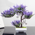 thumbnail image 4 of Simulación de árbol en maceta artificial Planta en maceta Oficina en casa Centro de mesa Adorno de árbol falso, Morado Inevent HA7029-04B, 4 of 6