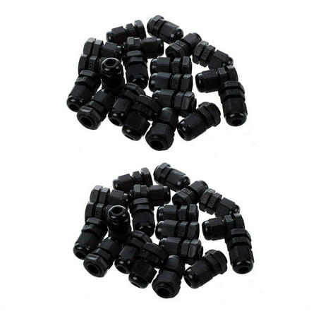 40 Pieces Black Plastic Waterproof Cable Gland Connector PG7